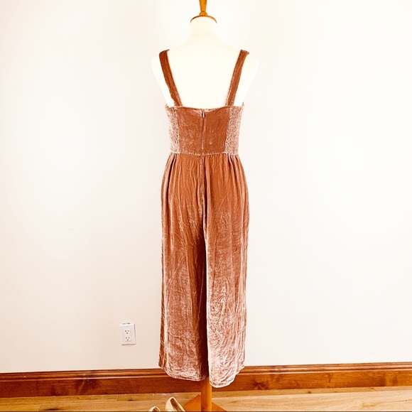 NEW Madewell Crushed Velvet wide leg jumpsuit - Picture 3 of 6